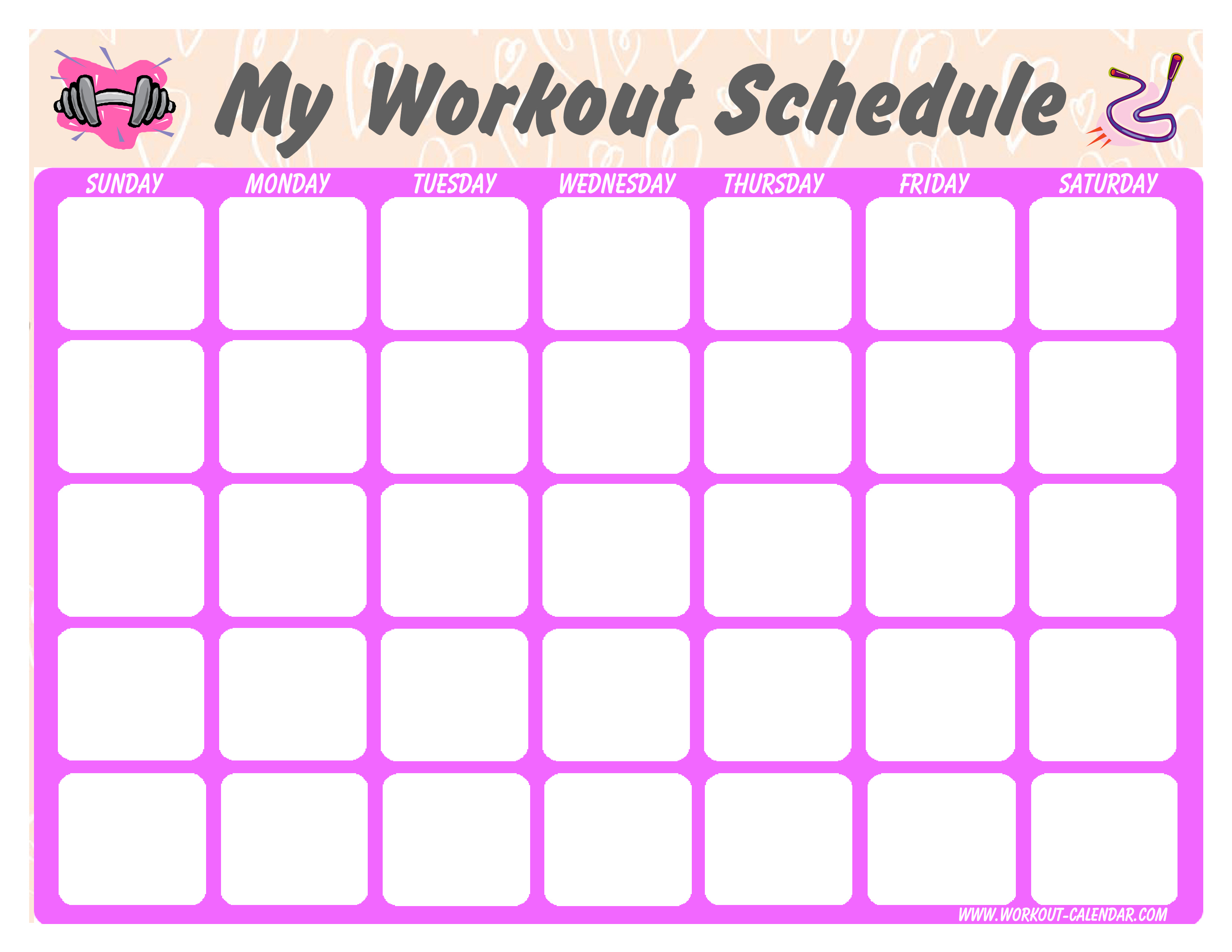 workout calendar